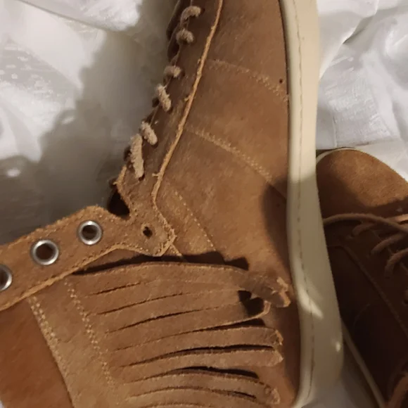 Saint Lauren Brown Suede High-Top Sneakers - Picture 3 of 11